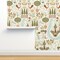 Multicolor. Birds Rabbit Whimsical Peacock Illustration Folk Garden Italian Terracotta Tuscany Fountains Large Scale Custom Removable Wallpaper by Spoonflower Peel & Stick Wallpaper 2FT Wide